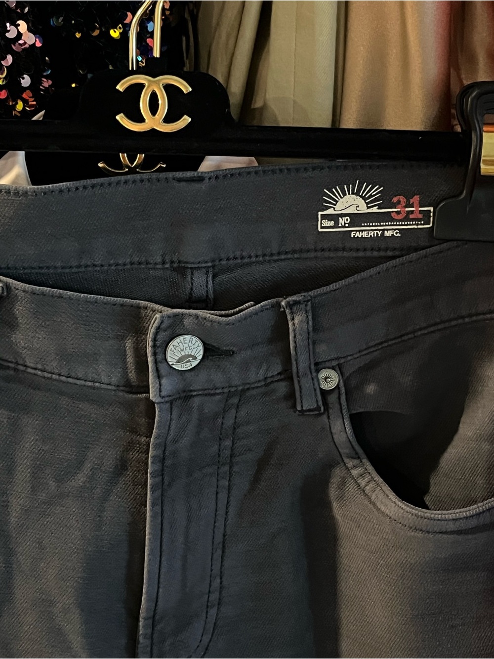 FAHERTY MENS JEANS size 31 ( charcoal Blue color ) ๐๐ - Picture 3 of 6